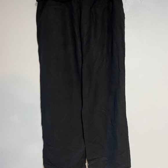 Zac & Rachel Women's Black Linen Blend Wide Leg Pants Size 12 - Picture 6 of 10